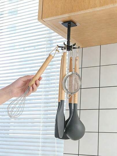 1 pezzo Gancio rotante da parete per cucina, gancio a sei artigli per utensili da cucina come cucchiai e palette, portaoggetti da appendere per mobile o bagno. Portaoggetti multifunzionale da appendere, portaoggetti da cucina, portachiavi, organizzazione e conservazione in cucina, accessori da cucina