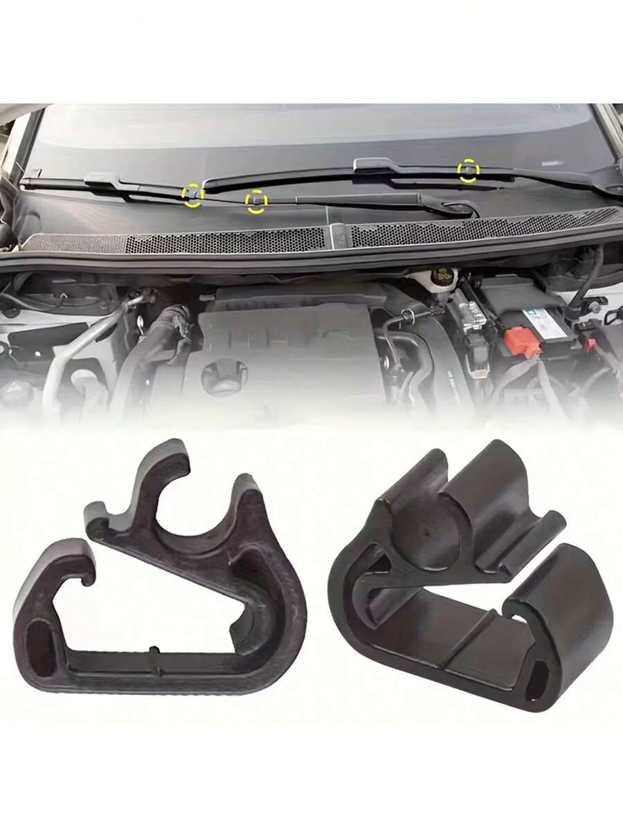 2pcs Wiper Nozzle Clips, Compatible With 3008, 5008 And Chevrolet C5, DS7 - Durable PP Clips, Fit For Front Wiper Arm, Universal Wiper Washer Hose Maintenance Kit, Wiper Arm Clips - A - View 1