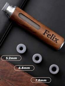 【定制款】定制雕刻车载便携式烟灰缸，耐热木质设计，可印制姓名，适用于粗细香烟，防溢漏，车载家用两用，小巧便携，商务礼品及个人使用皆宜，木纹+金属包边，经久耐用，易于清洁 - 彩色 - 查看 3