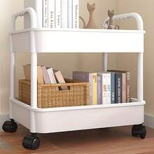 Two-Thirds Of The Storage Carts Are Equipped With Wheels, Featuring Multi-Layer Large-Capacity Storage Specifications, Smooth Movement With Wheels, Convenient Portable Pushing And Pulling With A Top Handle, Stable Self-Standing Shelves Without Shaking