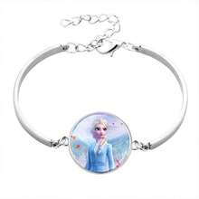 迪士尼二合一卡通项链手链套装，卡通吊坠饰品礼品，艾莎公主手链，可爱时尚饰品，可调节合金材质，DIY创意手链，合金饰品，理想的生日礼物，手链，创意手链，送给朋友和伴侣的绝佳礼物！情人节、节日、礼品 - 彩色 - 查看 19