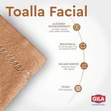 GILA Toalla Facial de Algodn Hipoalergnico Essentials I Paquete de 12 Toallas para Cara Color Beige (30 x 30 cm) - 12+beige - Ver 3