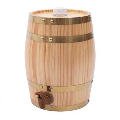 ZhdnBhnos Vintage Wood Oak Timber Wine Barrel Dispenser For Beer Brandy Tequila Whiskey Rum Port (Upright L)