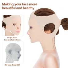 3D Face Lifting Mask Reusable Breathable Anti Slimming Bandage V Shaper Full Face Lift Slim Sleeping Face Mask Beauty Tool - 2 cái - Xem 5