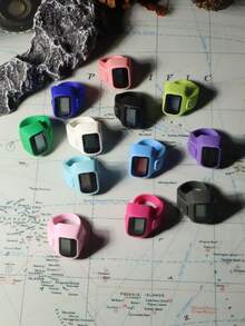 1pc/5pcs/10pcs New Tally Counter, Suitable For Valentine's Day, Ramadan, Christmas, Halloween, Holidays, Worship, Home Use, Stress Relief, Fitness, Yoga, Warehouse Counting, Wearable Finger Ring Counter. This Product Has Button Battery Power Source (Includes Pre-Installed Button Battery) - Multicolor - View 3