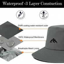 superiorEX L XL XXL UV50 Sombrero impermeable para pesca, golf, senderismo, al aire ltima intervensin, sombrero de lluvia desmontable a prueba de viento - 2XL94573grisclaro - Ver 5