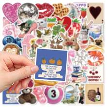 50pcs Pink Pinterest Series Stickers For Laptop, Guitar, Skateboard, Scrapbooking DIY Scrapbook Supplies Stationery