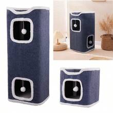 Large Cat House Cat Beds For Indoor Cats 1/2/3 Layer Kittens Cave For Pet Foldable Cat Hideaway Covered Kitten Condos With Hanging Toy Ball Cats Cube For Small Medium Pets Kitten Dogs, 3 Types Available - 36*36*60厘米 - 查看 9