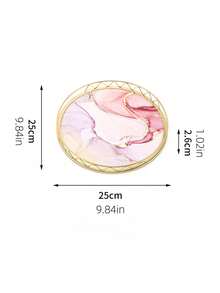 小号圆形大理石纹金色金属托盘，家居装饰收纳整理配件最佳礼物生日盘子厨房配件厨房装饰餐桌托盘水果托盘托盘装饰 - 彩色 - 查看 12