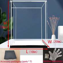 Tủ trưng bày/kệ kính/tủ đồ trang trí lối vào chống bụi bằng acrylic (Tấm acrylic dày độ phân giải cao + đế gương), thích hợp để trưng bày tượng/quà tặng/mô hình/sản phẩm/khối xếp hình/túi xách/búp bê, nhiều kích thước, dễ lắp ráp (cần dây chun để gia cố sau khi lắp ráp), vui lòng đo kích thước vật phẩm cần trưng bày trước khi đặt hàng. - Nền đen + bề mặt bóng như gương - Xem 25