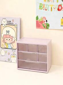 1 Piece White Plastic Desktop Storage Box With Drawers - Multi-Purpose Organizer For Storing Cosmetics, Jewelry, And Medications, Suitable For Home, Bathroom, Office, And School Supplies - Multicolor - View 8
