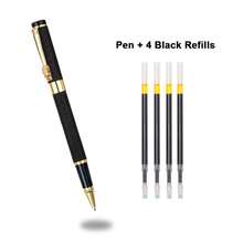 A Fashionable Metal Signature Pen/Smooth Writing/Wrinkled Lacquer Surface Business Gift Advertising Pen/High-End Men's And Women's Executive Pen/Student Calligraphy Practice Pen/Replaceable Pen Core - Black - View 13