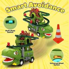 1 件儿童恐龙轨道爬楼梯玩具车、电动摩天轮恐龙滑梯、360 度感应防撞玩具、万圣节和圣诞节礼物，适合男孩和女孩