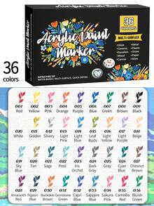 1 pieza 22/36 Colores Marcadores de punta de válvula, Adecuado para lápices de colores, bocetos, superposición de colores, pincel de artista, ideal para hacer regalos para el Día de la Madre, Navidad, Año Nuevo, huevos de Pascua, regalos festivos, elaboración de tarjetas, metal, cerámica, cristalería, decoración de Halloween Pincel de graffiti - Rotulador de válvulas - Ver 11