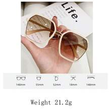 1件 女士时尚优雅高端眼镜 - 米色 - 查看 5