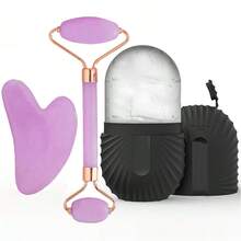 Hongbu ZHOU 1/2/3pcs Ice Roller Set - Facial Skincare Ice Roller, Face Massage Roller Tool, Silicone Ice Roller, Face Gua Sha Roller Set, With Roller Massager, Face & Eye Massage Tool, Face Contour Care Massage Tool, Suitable For Eyes, Neck And Face, Ice Roller Mold, Ice Cube Skincare Tool, Summer Ice Massage Products, Office Supplies, Study Supplies, Travel Essentials - Lilac Purple - View 19