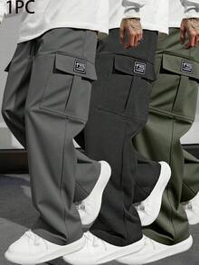 Men's Practical Cargo Pants, Suitable For Outdoor Travel. This Utility Pants Feature Multi-Pocket Design, Combining Campus Style. It's An Excellent Gift For Boyfriend Or Husband.