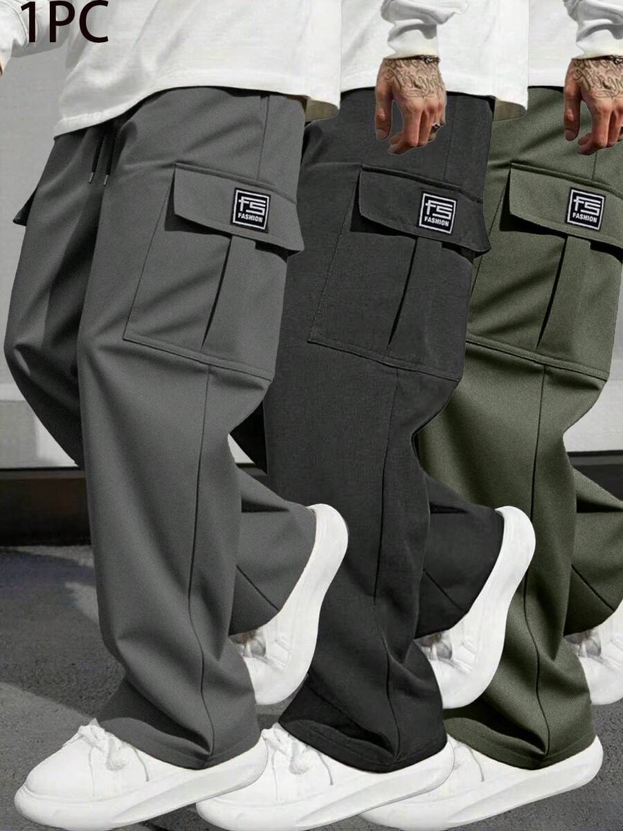Men's Practical Cargo Pants, Suitable For Outdoor Travel. This Utility Pants Feature Multi-Pocket Design, Combining Campus Style. It's An Excellent Gift For Boyfriend Or Husband.