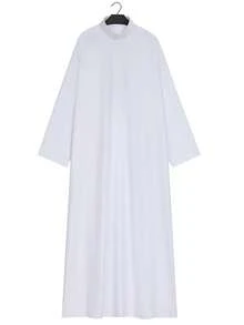 Tween Boy Middle Eastern Style Robe, Minimalist & Fashionable, Suitable For Daily Wear, White, Size 4-12 - White - View 5
