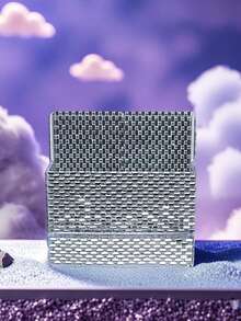 1pc Diamond Pattern Nail Art Tool Storage Box, Transparent Material With Glitter Decor, Luxurious Sparkling Style, Multi-Compartment Rectangular 3D Shape With Tool Slots And Dividers, Suitable For Nail Salon Workstation And Home Manicure Desk - Multicolor - View 13