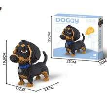 动物狗狗积木拼装模型，包括腊肠犬、狮子犬、雪纳瑞犬、拉布拉多犬、泰迪犬等，迷你拼装积木摆件玩具，生日及节日礼物 - 彩色 - 查看 6