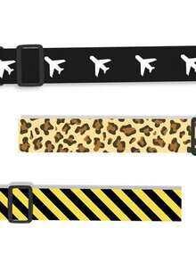 Printed With Leopard Print Aircraft Stripes Luggage Straps,Cruise Luggage Tags,Luggage Straps Set Adjustable Belts,Packing Belt Luggage Tie,Suitcase Straps Reinforced One-Word Luggage Straps Insert Buckle Suitcase Packing Strapsluggage Straps,Back To School Gifts,Teacher Gifts