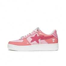 A BATHING APE Bape Lace-Up Metal Eyelet Casual Sneakers, Suitable For Home Wear, All Seasons - Pink - View 14