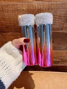 1pc 150ml Insulated Cup With Artificial Diamonds, High-End Shiny Milk, Juice, Coffee Cup For Cold & Hot Drinks, Portable For Outdoor Use, Gift For Holidays - Silver - View 8