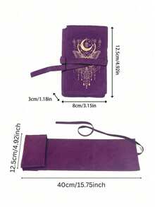 Velvet Tarot Card Storage Bag, Printed With Gold Butterfly And Moon Pattern, Dual Color Blue And Purple, With Drawstring Closure, Soft Fabric Protective Sleeve, Portable Bag, Card Holder, Suitable For Storing Cards And Small Items, Tarot Card Holder, Card And Item Fabric Protector, Christmas, Thanksgiving Gift - Multicolor - View 8