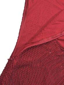 时尚水钻纯色露背吊带性感无袖连衣裙，适合生日派对、婚礼等春季场合。 - 酒紅色 - 查看 6