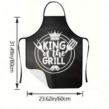 Șorț negru amuzant 1 buc/2 buc, șorț de gătit pentru cupluri cu design de coroană, șorț de grădinărit pentru bucătărie, grătar, cadou de copt și grătar, șorț de bucătărie pentru gătit, șorț de grătar, cadou șorț de sărbători, șorț cadou de ziua de naștere, șorț elegant pentru doamne/decor cameră, șorț cadou esențial pentru casă/sărbători/Ziua Îndrăgostiților, șorț creativ cadou pentru bărbați, ușor de curățat și depozitat, accesoriu de bucătărie/șorț decor petrecere, cadou pentru ea - Multicolor - Vizualizare 9