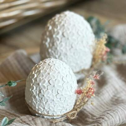 2pcs-Engraved Flower Egg Silicone Candle Mold Flower Ball Candle Mold Silicone 3D Egg Ball Craft Gypsum Epoxy Casting Tool Home Decoration Valentine's Day Gift