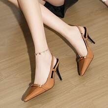 Women's 2025 Summer Black High Heel Sandals - Pointed-Toe Sexy Lady Style Thin Heels, Elegant Versatile & Comfortable Design. - Brown - View 14