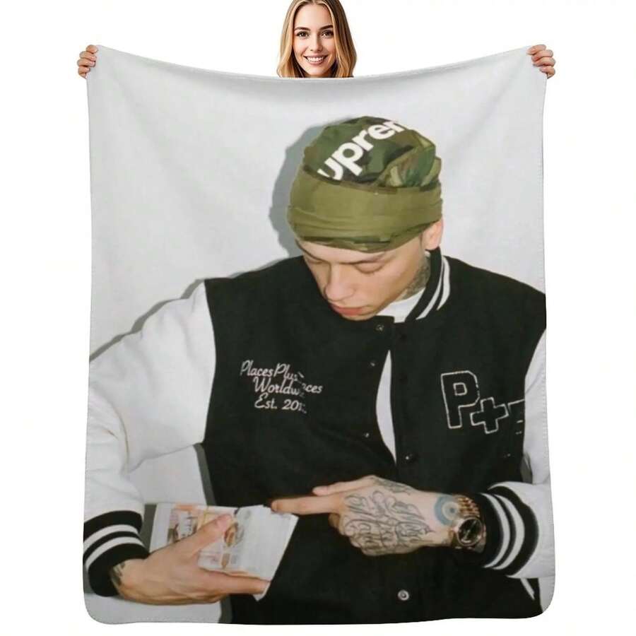 Throw Blanket Flannels Stuffeds Hair Blanket - Black - View 1