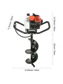 Post Hole Digger, 52cc 1450W Auger Post Hole Digger, Gas Powered Earth Digger With Two Earth Auger Drill Bit 6" & 10" And 3 Extension Rods, For Farmland, Garden And Plant, EPA Certification - 黑色 - 查看 10