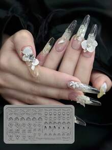 3D Silicone Mold New Ultra-Thin Carved Orchid Nail Art Decoration Mold - Clear - View 2