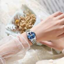 POEDAGAR Fashion Ladies Waterproof Luminous Date Watch Stainless Steel Quartz Watch Birthday Gift Mom Wife Friends Lovers Valentine's Day - Multicolor - View 4