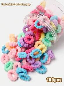 10/100/822pcs Candy-Colored Cute Girl Hair Accessories Set, Including Pearl Butterfly Hair Clips, Fabric Flower Hair Clips, Imitation Orchid Side Clips, Solid Color Bow Claw Clips, Five-Petal Flower Hair Scrunchies, Y2K Star BB Clips, Mini Claw Clips And Bubble Towel Elastic Hair Bands, Suitable For Girls' Daily, Party, And Outings, Essential For Sweet Dopamine Hairstyles - Multicolor - View 12