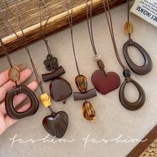 A Vintage Long Irregular Circle Pendant Necklace For Women, , Unique Winter Sweater Chain, High-End Accessories - X2017 Love - View 2