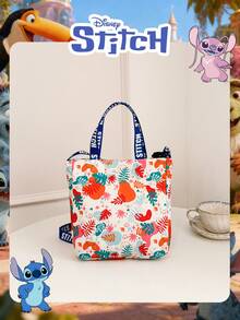 Disney 1 Pc Officially Licensed Stitch Pattern Women's Tote Bag, Cute Cartoon Handbag,Lightweight Adjustable Shoulder Strap Crossbody Bag,For Women/Girls/Students,Ideal For Daily/Outing/Holding Phone/Wallet And Small Essentials - Multicolor - View 12