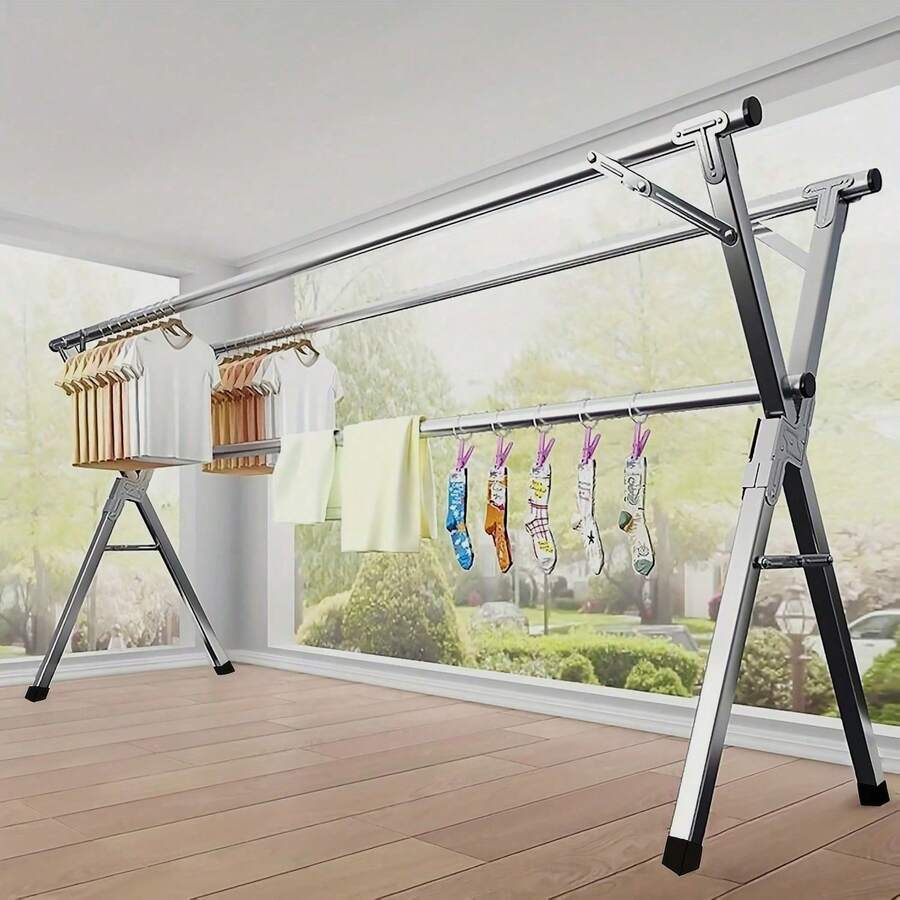 Drying Rack - Extra-thick and Reinforced 1.6-meter Three-pole Telescopic Pole - View 1