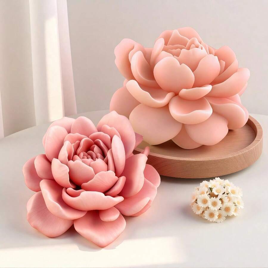 1 khuôn silicon hình hoa dành dành, khuôn silicon hương hoa nhài dùng để tự làm nến, xà phòng, thạch cao, đồ thủ công bằng nhựa, trang trí nhà cửa, dễ lấy nến ra và có thể tái sử dụng. - trắng - Xem 1