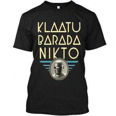 Camiseta con el logotipo de "Klaatu Barada Nikto" de "El día que la Tierra se detuvo", edición limitada y nueva con etiqueta