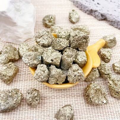 1/7/15颗天然小黄铁矿块，尺寸15毫米-30毫米，矿物标本，适用于天然石材收藏和装饰