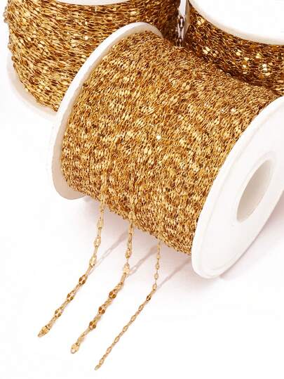 100cm Stainless Steel 18K Gold Plated Lip Chain Findings For Making Necklace Bracelet DIY Body Chains Accessories