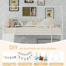 Twin Over Twin Bunk Bed With Slide For Children's Bedroom, House-Shaped Bed Frame With Ladder, No Box Spring Required & Easy To Assemble - 白色 - 查看 5