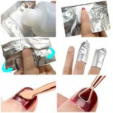 400PCS Foil Nail Wraps Remover For Soak Off Gel Polish Removal Aluminium Nail Polish Wraps Remover Tool With Larger Cotton Pad For Nail Polish Removing 400pcs - 400件 - 查看 2