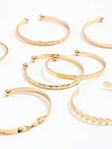 Pulsera minimalista de estilo bohemio vintage con diseño geométrico en capas, accesorio versátil para uso diario y fiestas, excelente artículo de regalo - Amarillo Oro - Ver 4