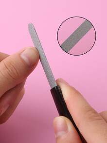 4pcs Double-Sided Plastic Handle Nail Files, Suitable For Nail Care And Shaping - Multicolor - View 2