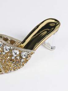 女士高跟凉鞋 - 金色 - 查看 7